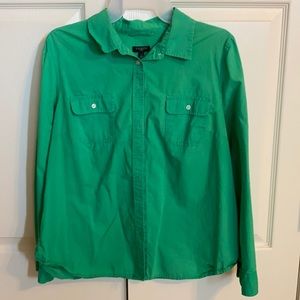 Talbots long sleeve button down, green, 14P size